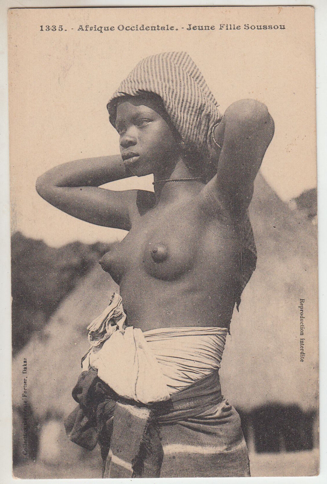 CARTE POSTALE AFRIQUE OCCIDENTALE JEUNE FILLE SOUSSOU 123558533265