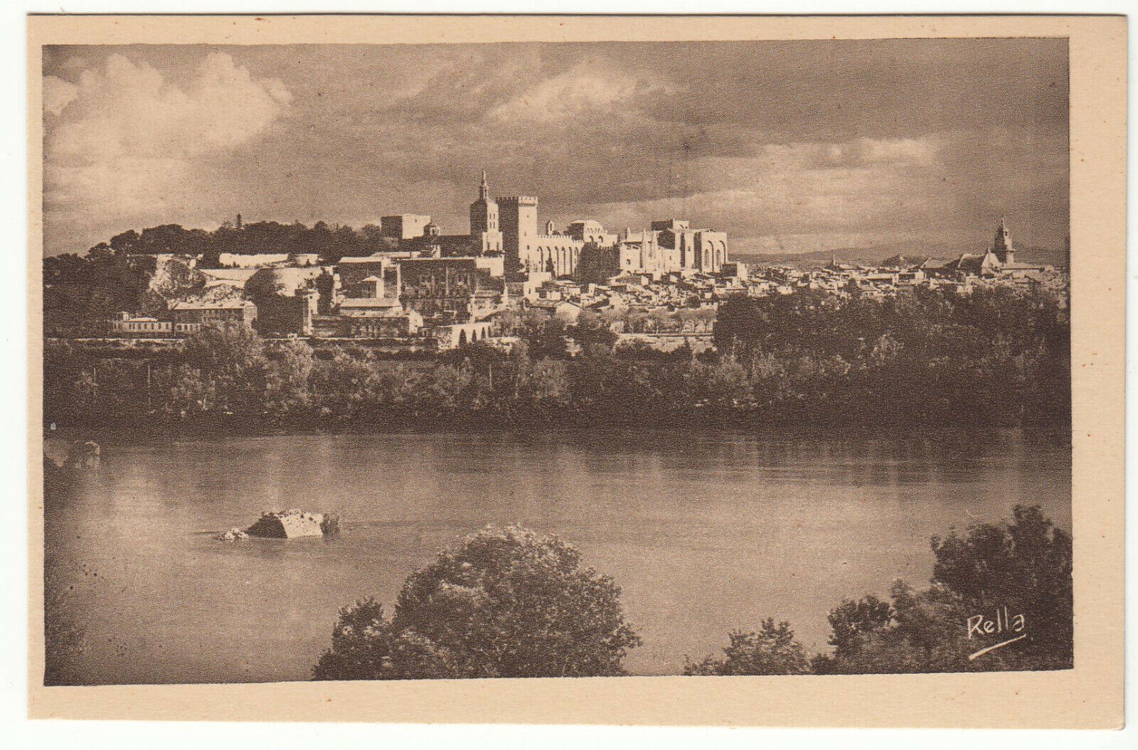 CARTE POSTALE AVIGNON VUE D ENSEMBLE PALAIS DES PAPES ROCHERS DES DOMS PONT 402001743755