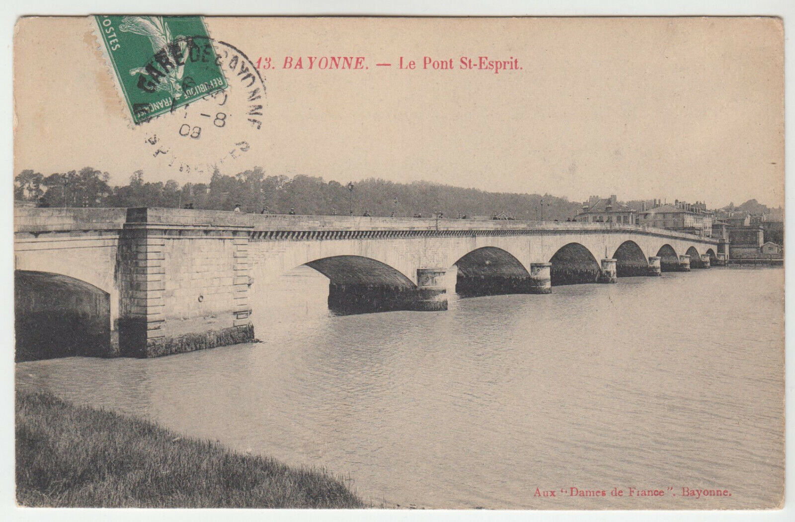 CARTE POSTALE BAYONNE LE PONT SAINT ESPRIT 124091117495