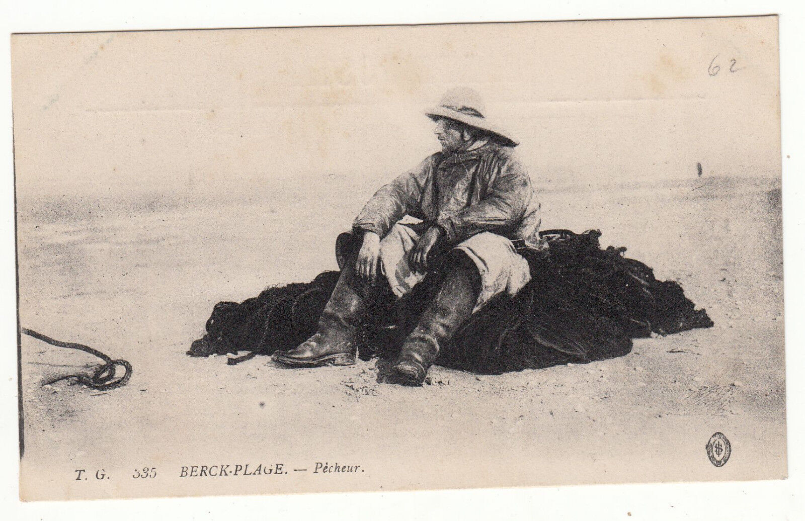 CARTE POSTALE BERCK PLAGE PECHEUR 401472580835