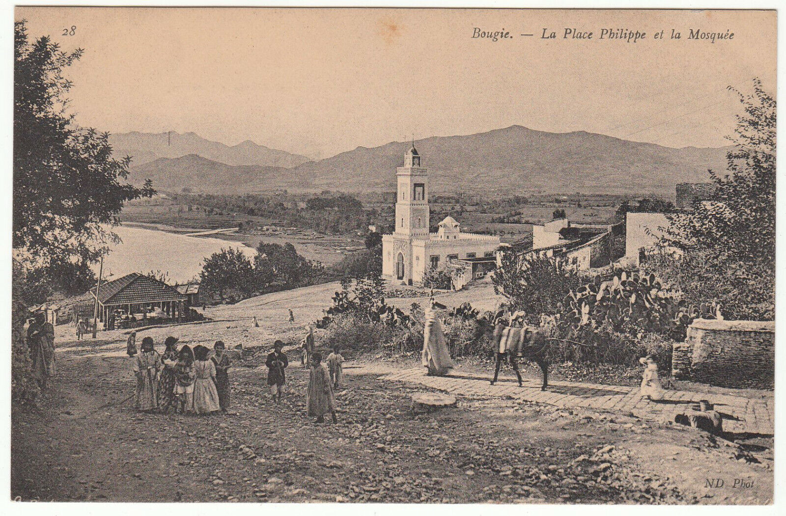 CARTE POSTALE BOUGIE LA PLACE PHILIPPE ET LA MOSQUEE 401943714135