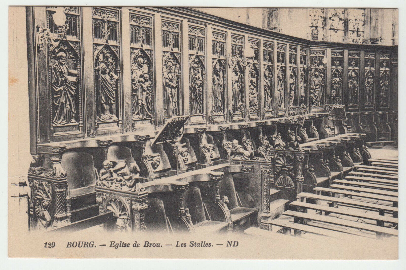 CARTE POSTALE BOURG EGLISE DE BROU LES STALLES 124176490305