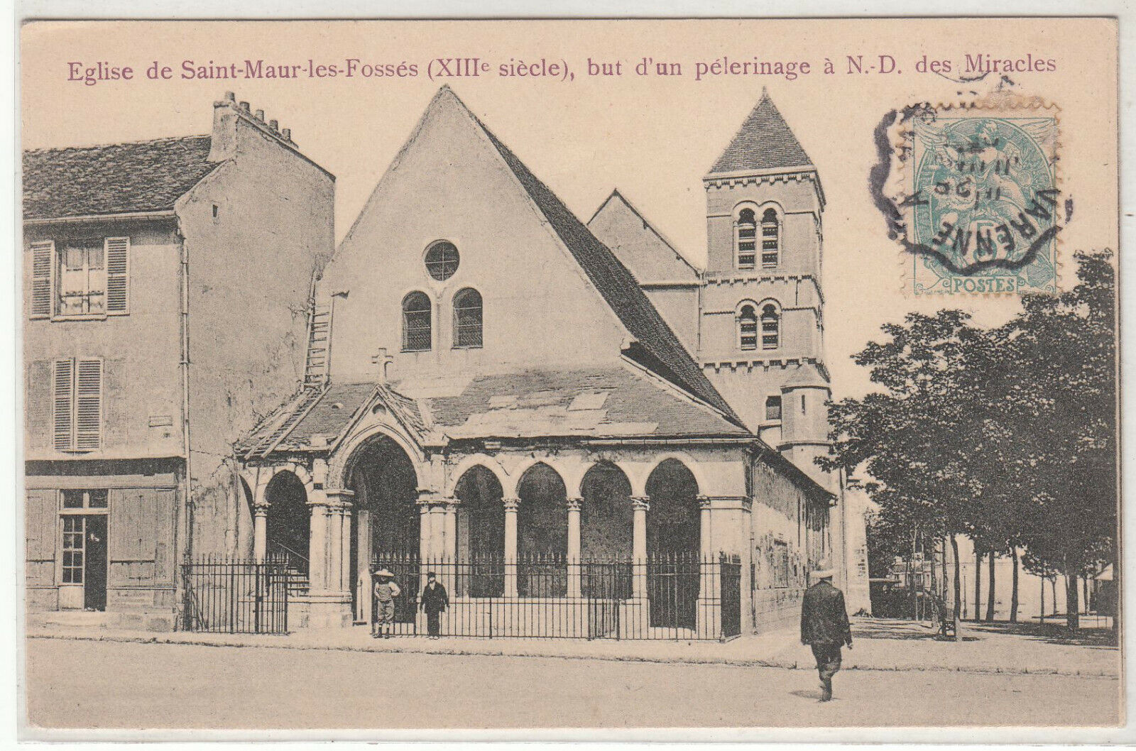 CARTE POSTALE EGLISE DE SAINT MAUR LES FOSSES BUT D UN PELERINAGE A ND MIRACLES 401941361855