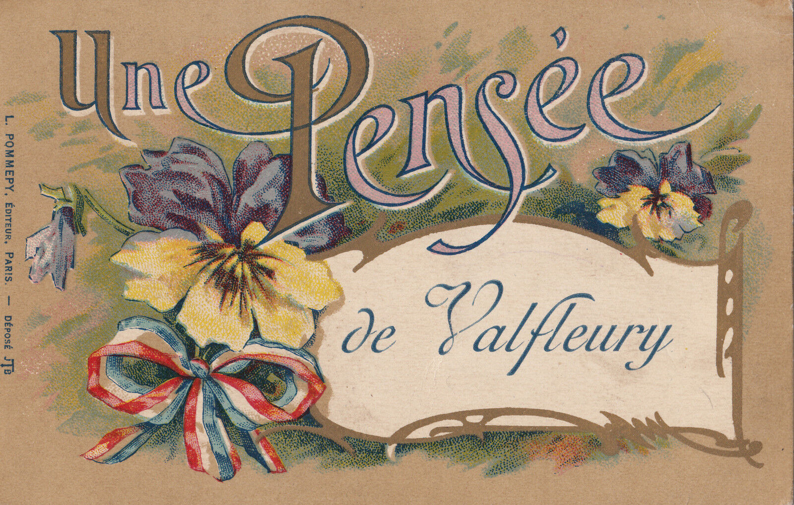 CARTE POSTALE FANTAISIE UNE PENSEE DE VALFLEURY 400331599315