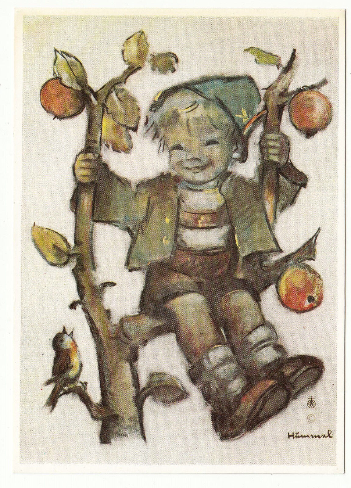 CARTE POSTALE ILLUSTRATEUR HUMMEL N 5723 ENFANT DANS UN ARBRE FRUITIER 122980725765