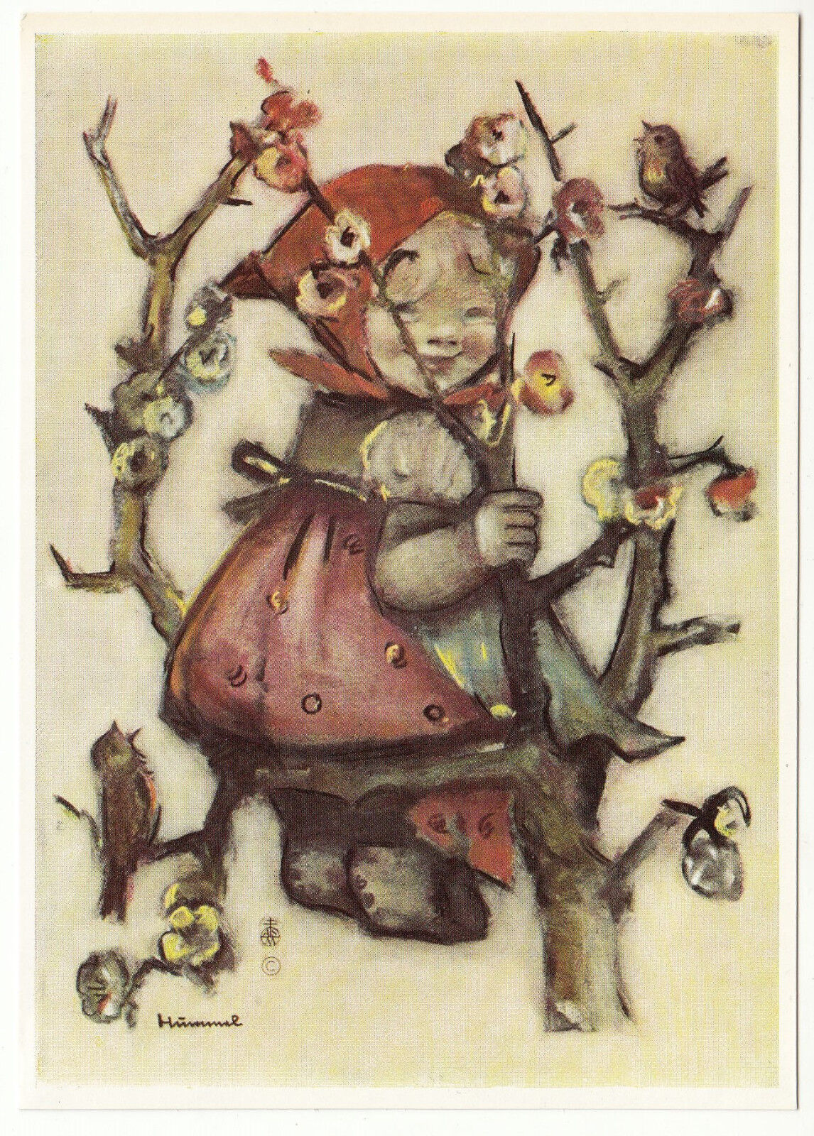 CARTE POSTALE ILLUSTRATEUR HUMMEL N° 5724 ENFANT DANS UN ARBRE