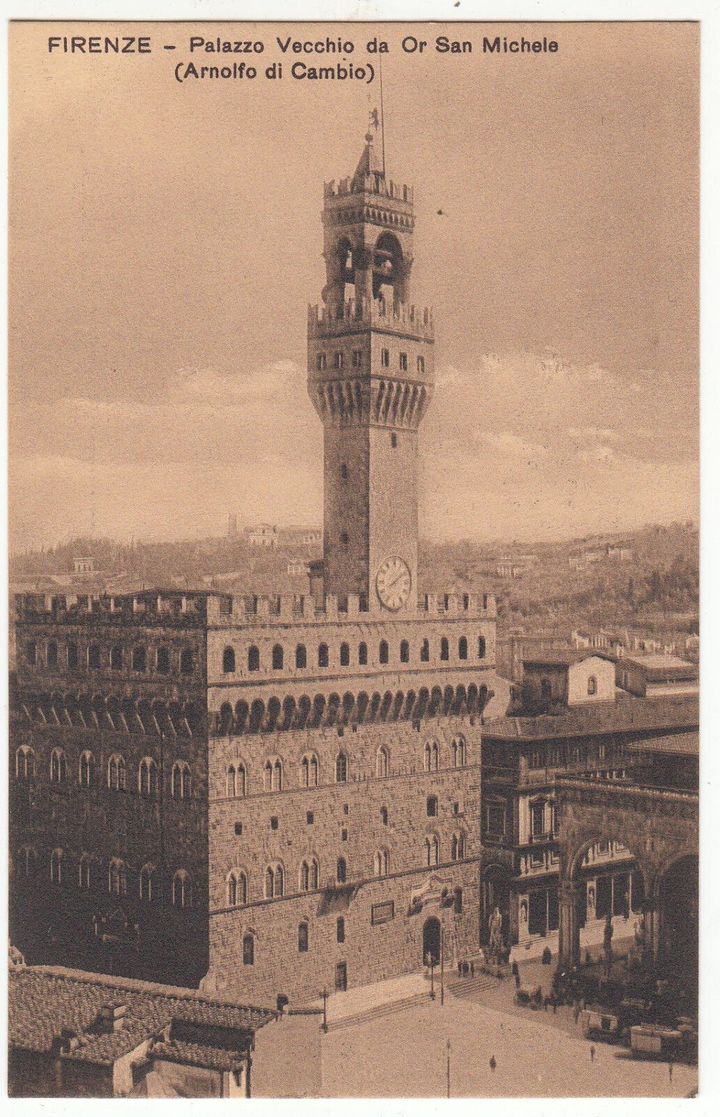 CARTE POSTALE ITALIE FIRENZE PALAZZO VECCHIO DA OR SAN MICHELE ARNOLFO DI CAMBIO 122264587985