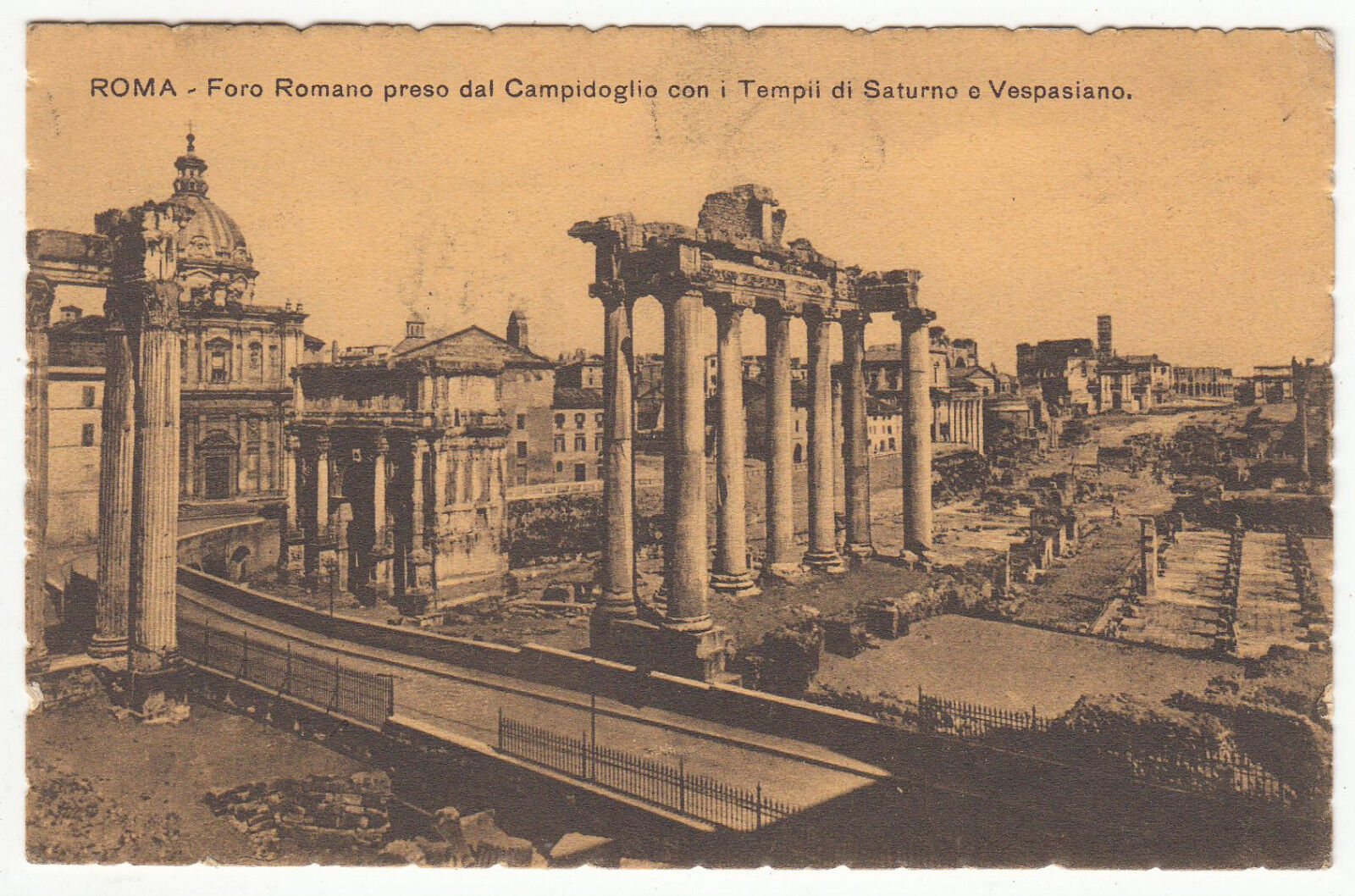 CARTE POSTALE ITALIE ROMA FORO ROMANO PRESO DAL CAMPIDOGLIO TEMPII DI SATURNO 122264587935