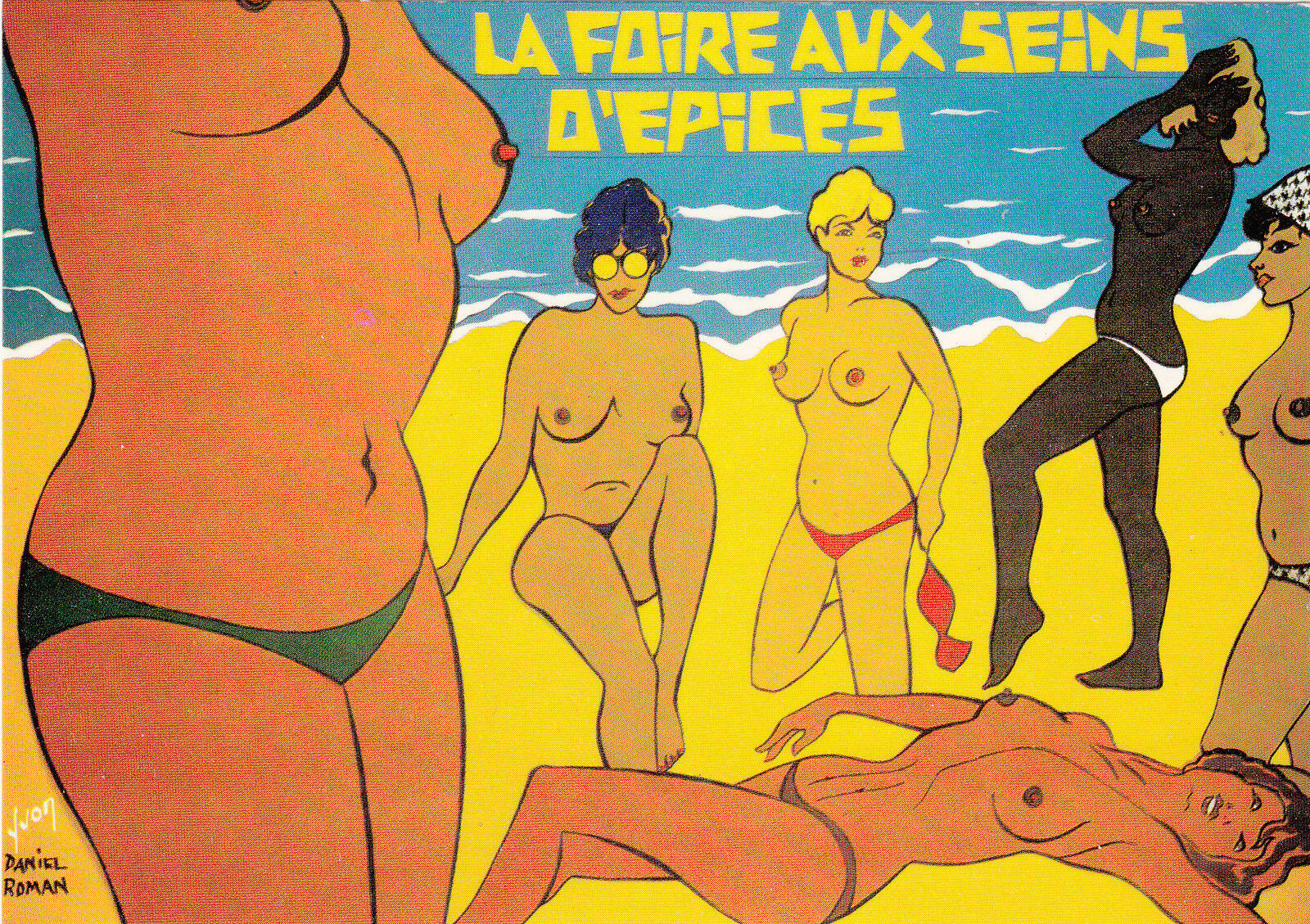 CARTE POSTALE LA FOIRE AUX SEINS D EPICES NUE PLAGE YVON DANIEL ROMAN 400354840065