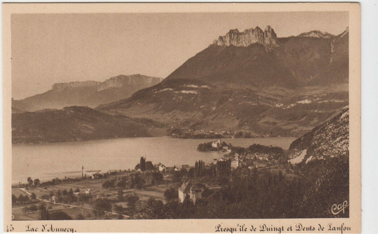 CARTE POSTALE LAC D ANNECY PRESQU ILE DE DUINGT ET DENTS DE LANFON 123942117895