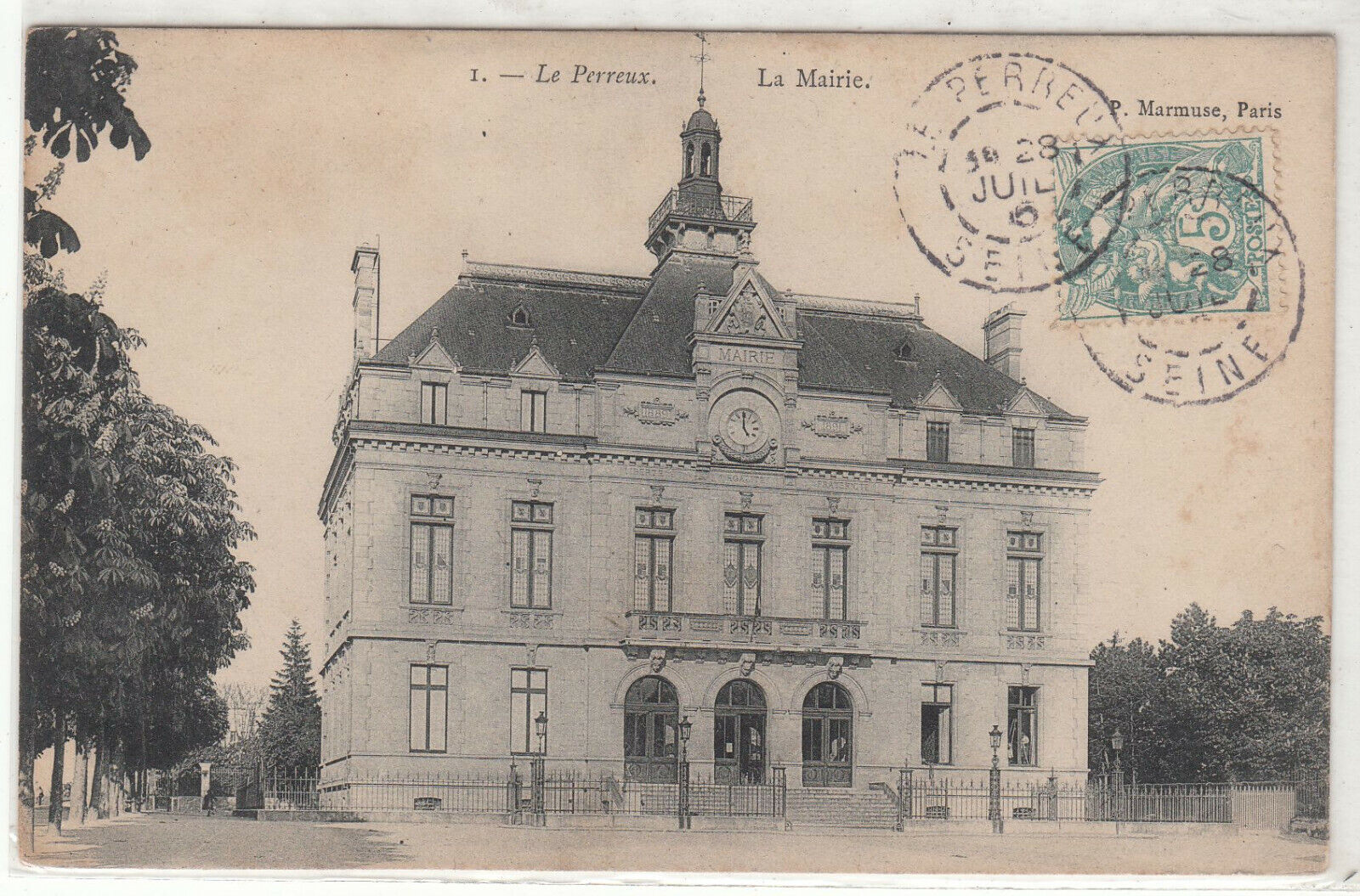 CARTE POSTALE LE PERREUX LA MAIRIE 123958805885