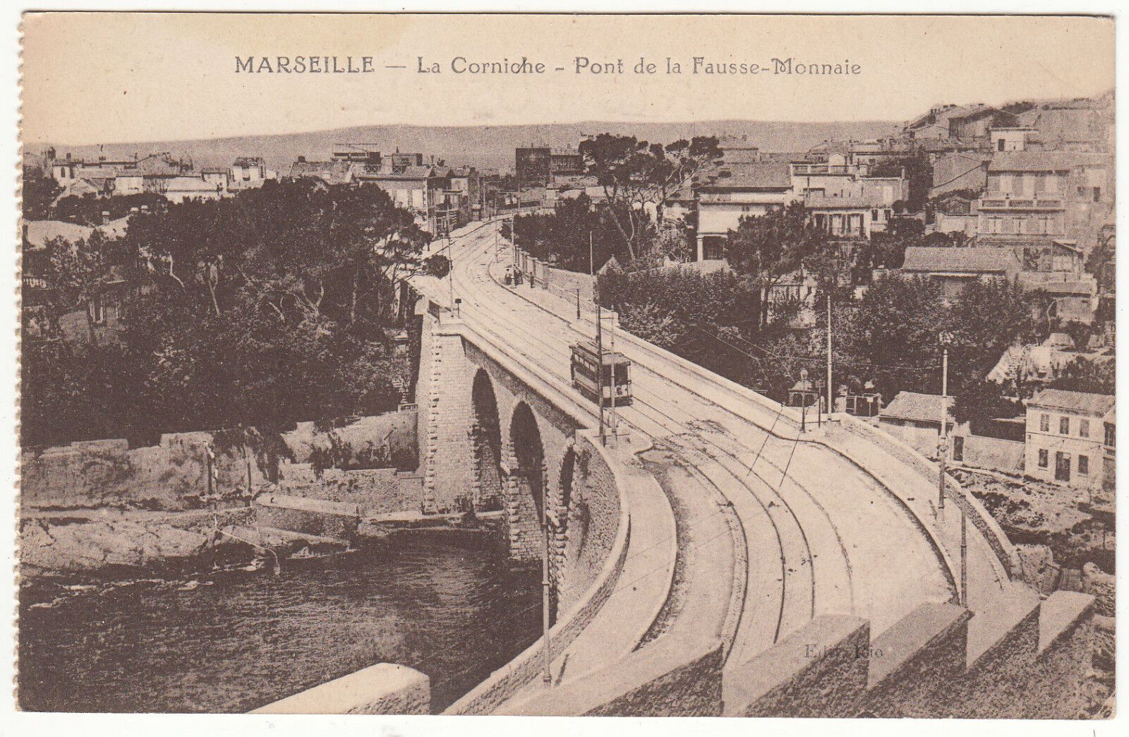 CARTE POSTALE MARSEILLE LA CORNICHE PONT DE LA FAUSSE MONNAIE 401280426025