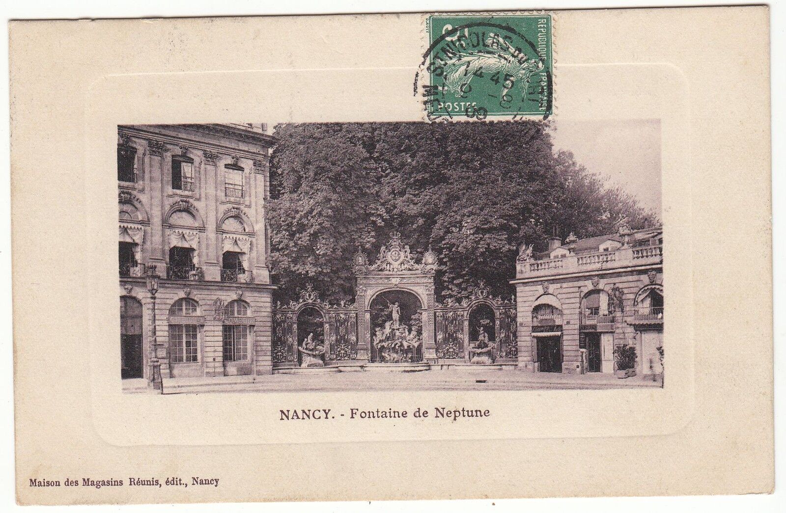 CARTE POSTALE NANCY FONTAINE DE NEPTUNE 122035689595