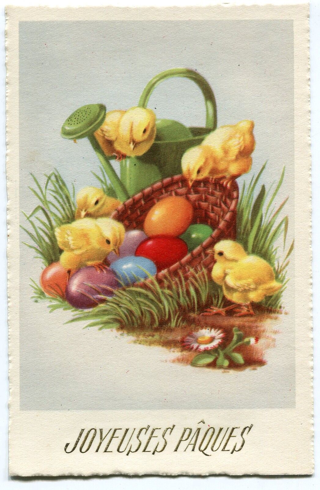 CARTE POSTALE OEUF DE PAQUE JOYEUSES PAQUES POUSSINS 400809001115