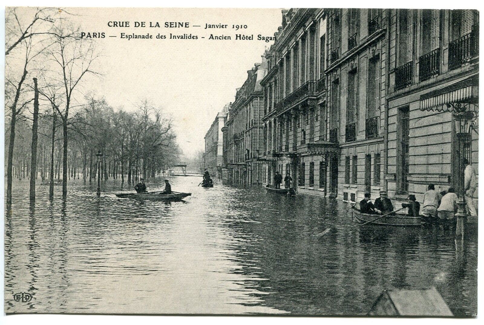 CARTE POSTALE PARIS CRUE DE LA SEINE 011910 ESPLANADE DES INVALIDES HOTEL SAGAN 121377850825