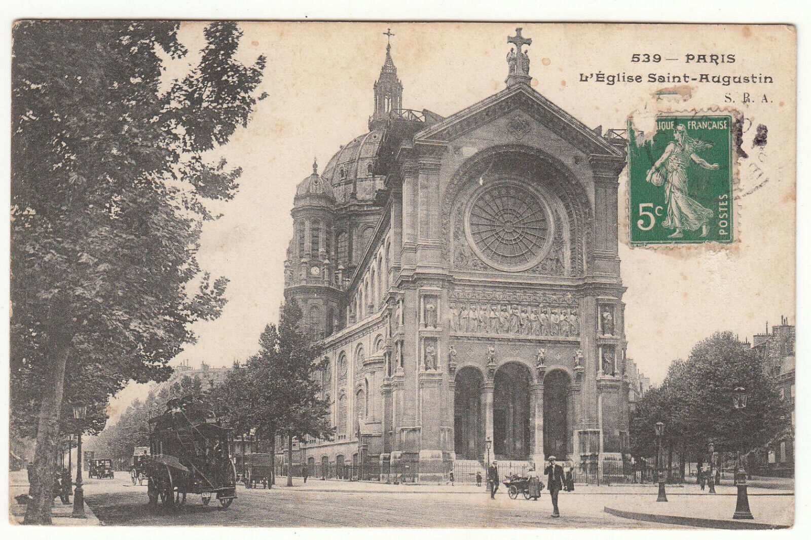 CARTE POSTALE PARIS L EGLISE SAINT AUGUSTIN 123904527535