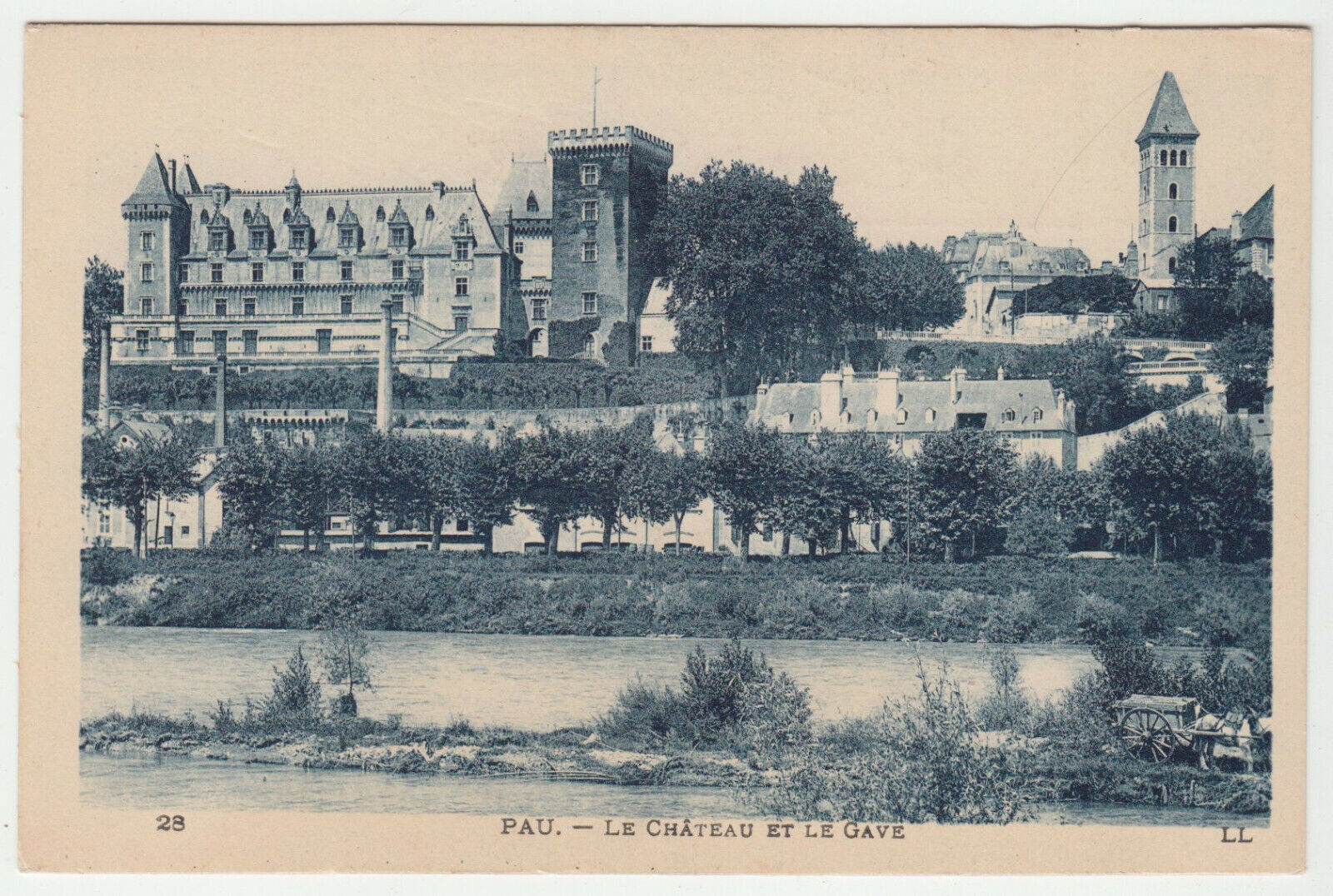 CARTE POSTALE PAU LE CHATEAU ET LE GAVE 402116551735