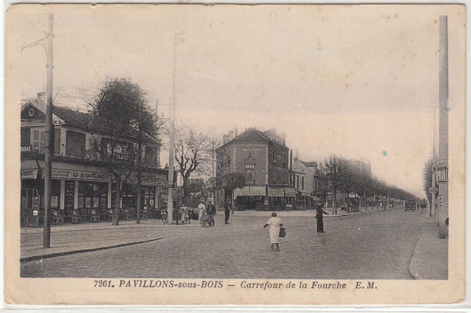 CARTE POSTALE PAVILLONS SOUS BOIS CARREFOUR DE LA FOURCHE 123958535905