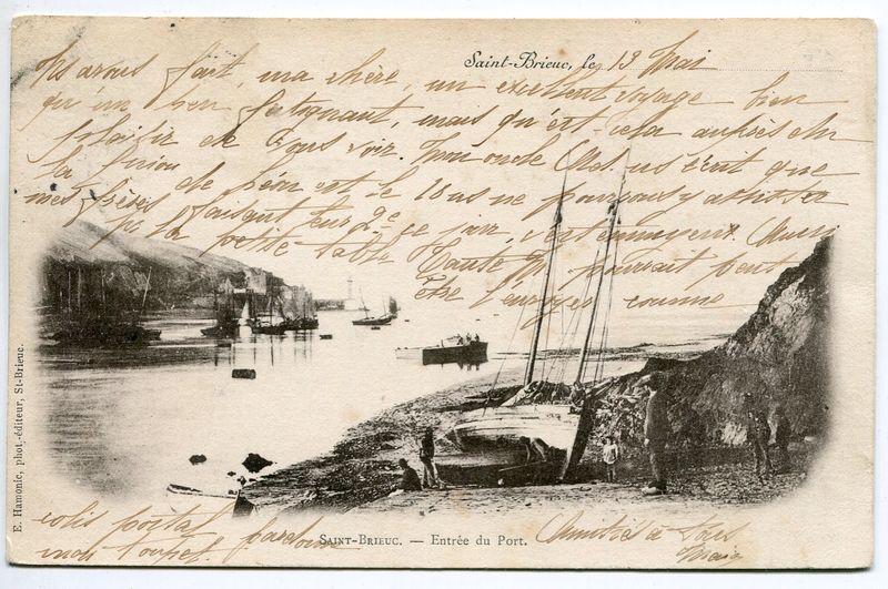 CARTE POSTALE SAINT BRIEUC ENTREE DU PORT 1900 400663686325