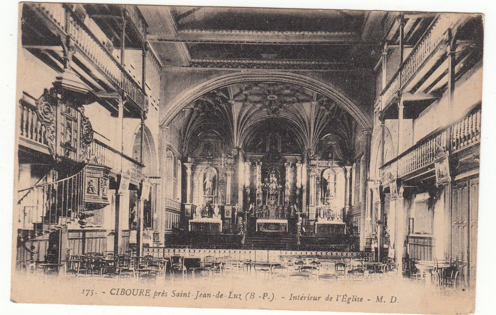 CARTE POSTALE SAINT JEAN DE LUZ INTERIEUR DE LEGLISE 401277476155