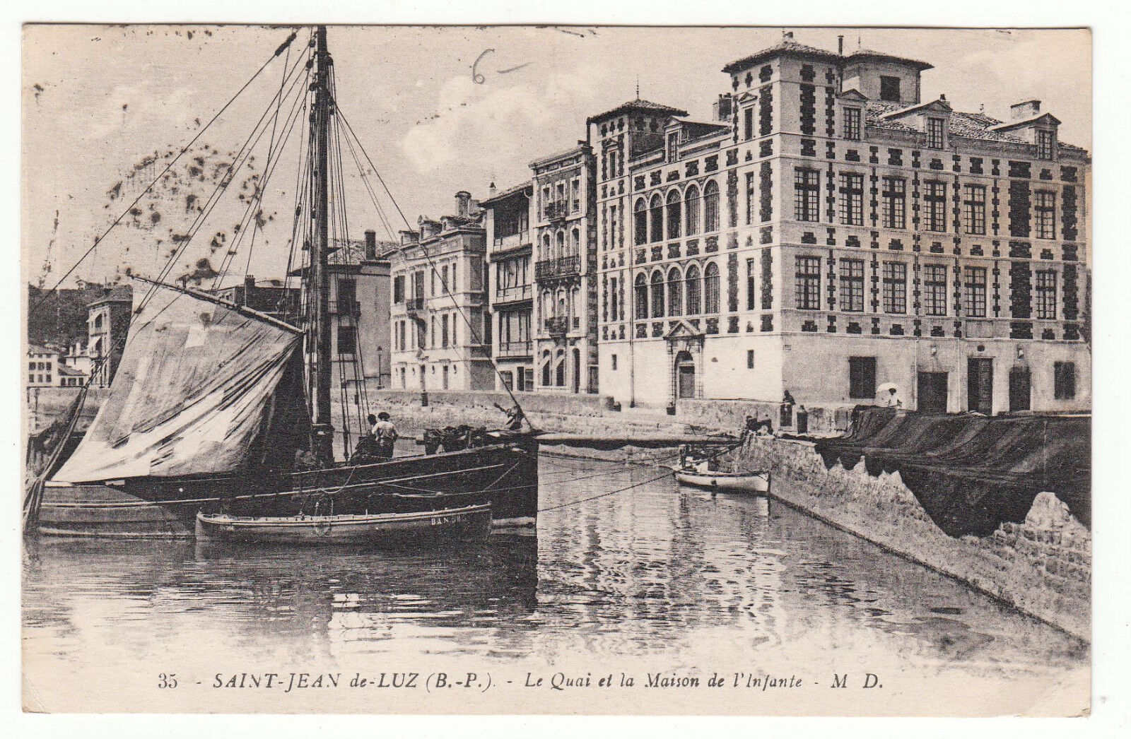 CARTE POSTALE SAINT JEAN DE LUZ LE QUAI ET LA MAISON DE LINFANTE 401277453105