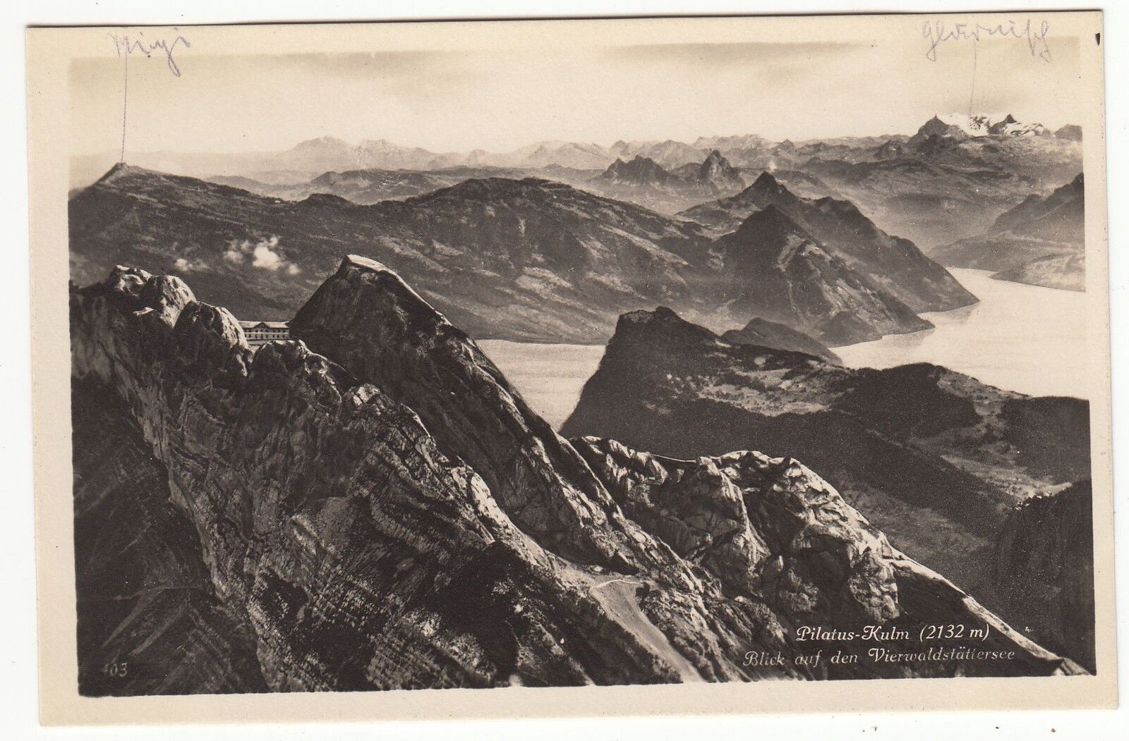 CARTE POSTALE SUISSE PILATUS KULM BLICK AUF DEN VIERWALDSTATTIERSEE 121922201045