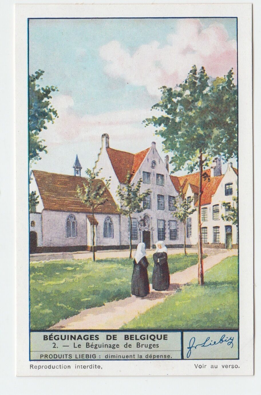 CHROMO LIEBIG BEGUINAGES DE BELGIQUE LE BEGUINAGE DE BRUGES 400667171195