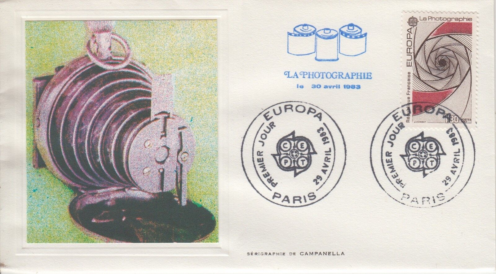 ESSAIE SERIGRAPHIE DE CAMPANELLA PREMIER JOUR 1983 EUROPA PHOTOGRAPHIE 400788138825