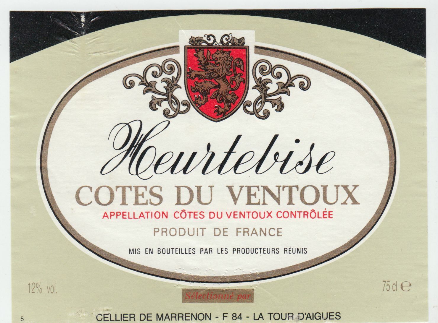 ETIQUETTE DE VIN COTES DU VENTOUX HEURTEBISE 402581826125