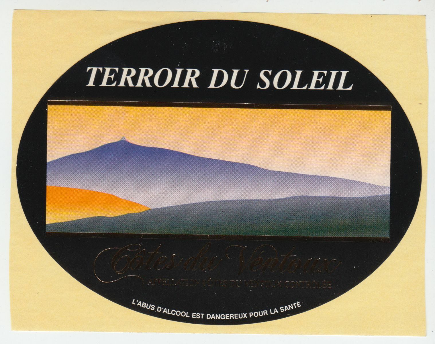 ETIQUETTE DE VIN COTES DU VENTOUX TERROIR DU SOLEIL 124461948555