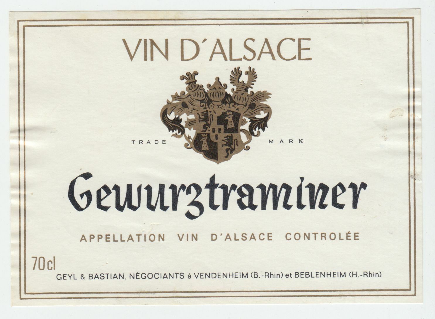 ETIQUETTE DE VIN D ALSACE GEWURZTRAMINER 124511869355