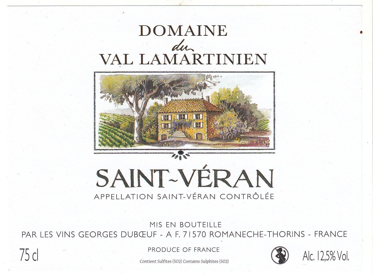 ETIQUETTE DE VIN DE FRANCE SAINT VERAN DOMAINE DU VAL LAMARTINIEN 121806248445