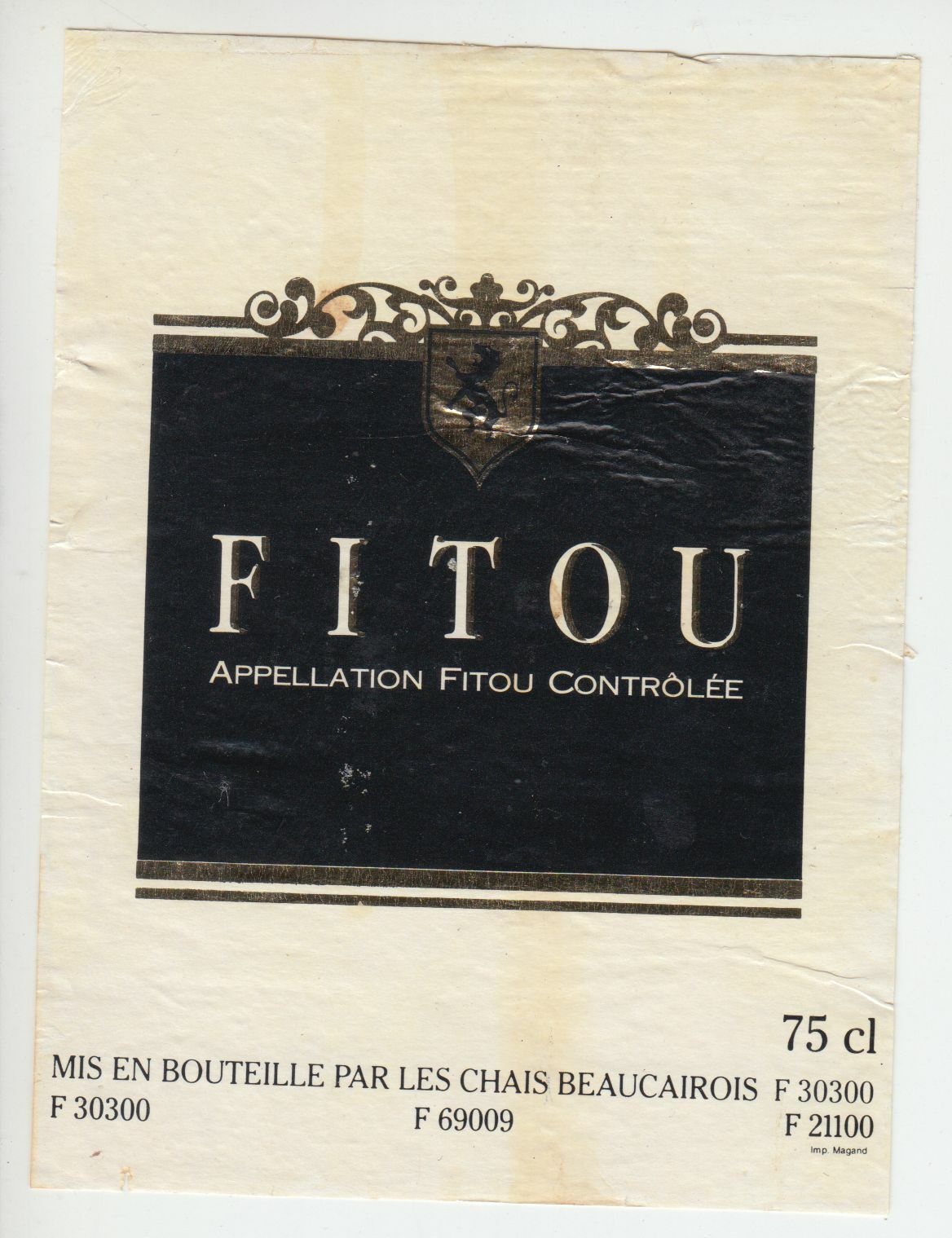 ETIQUETTE DE VIN FITOU BEAUCAIROIS 402654737185