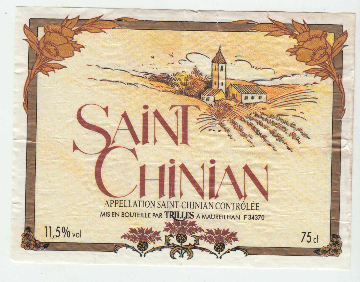 ETIQUETTE DE VIN SAINT CHINIAN 124539262535