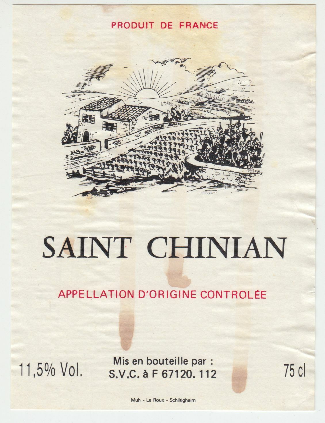 ETIQUETTE DE VIN SAINT CHINIAN 124539262545