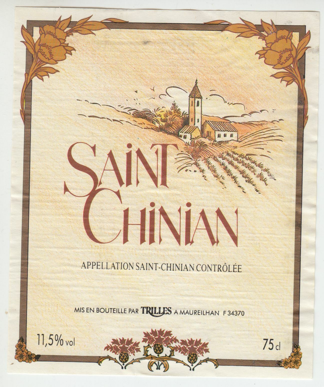 ETIQUETTE DE VIN SAINT CHINIAN 124539262575