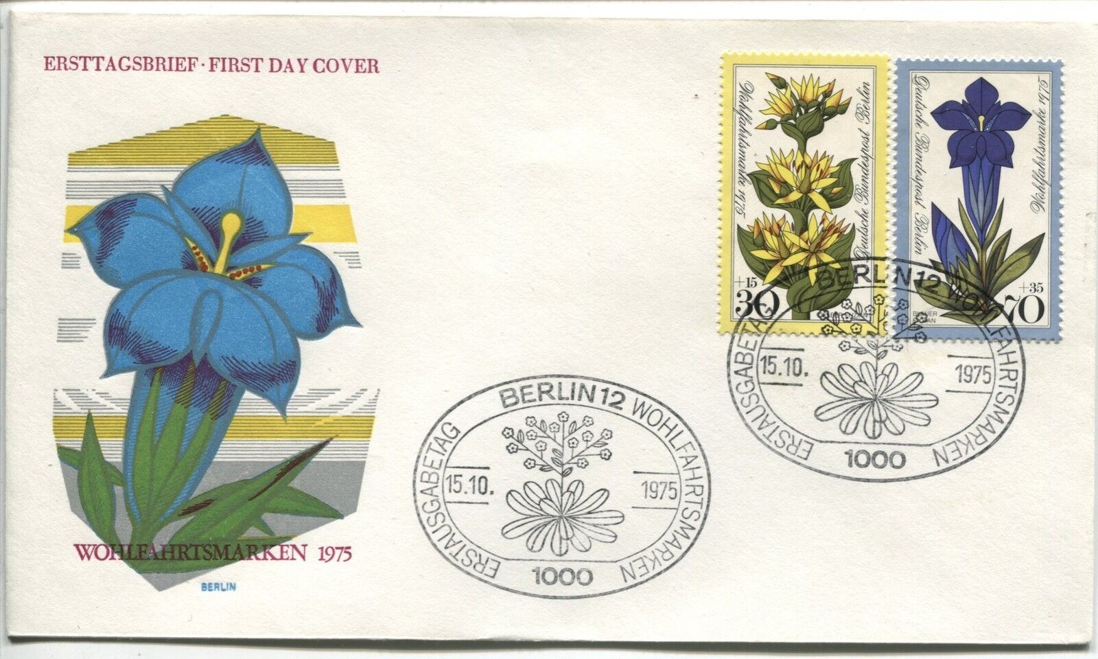 FDC BERLIN 15101975 THEME FLEURS 110839970475