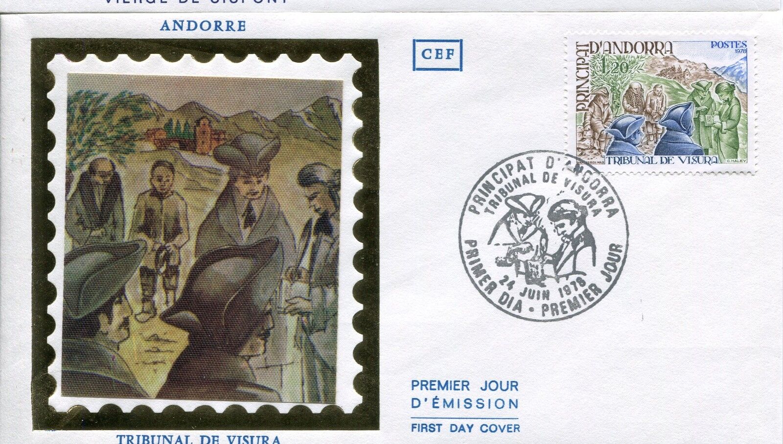 FDC PREMIER JOUR ANDORRE 1978 TIMBRE N 272 TRIBUNAL DE VISURA 400790494425