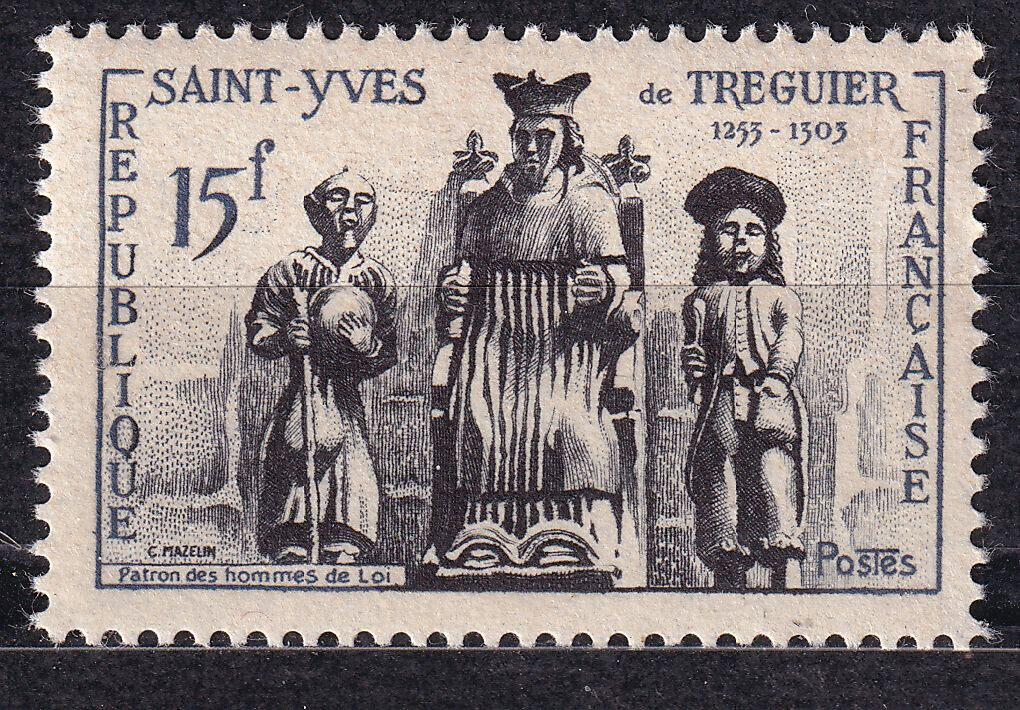 FRANCE TIMBRE NEUF N 1063 SAINT YVES PATRON DES HOMMES DE LOI 125794977475