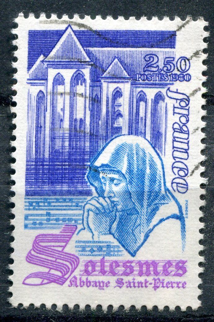 FRANCE TIMBRE OBL N 2112 L ABBAYE SAINT PIERRE DE SOLESMES 110931925035