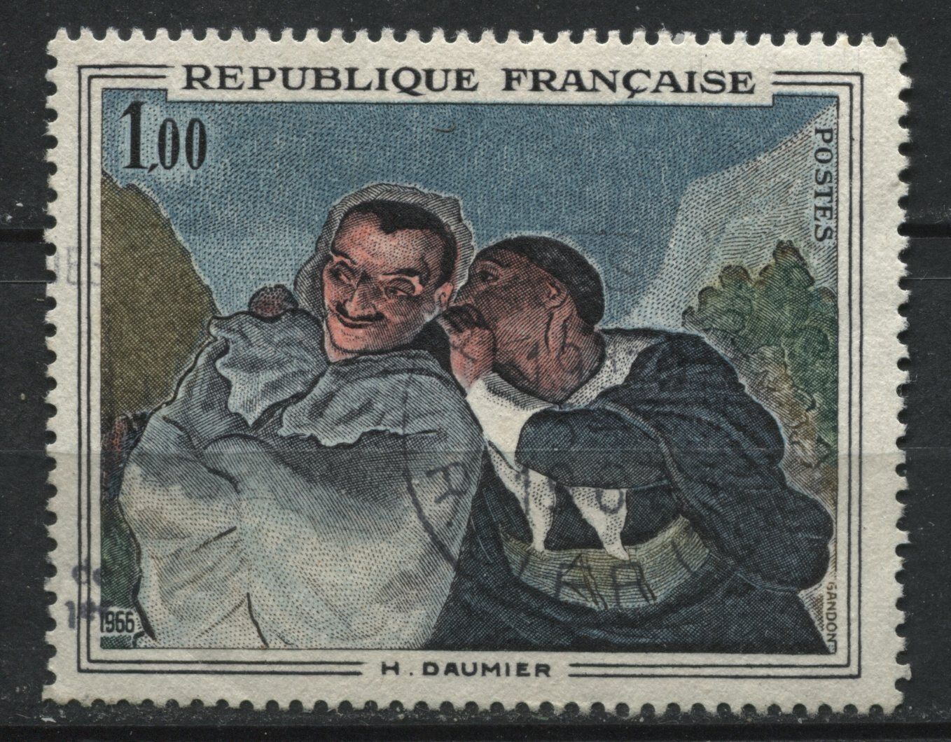 FRANCE TIMBRE OBL N1494 CRISPIN ET SCAPIN DE DAUMIER 120960501345