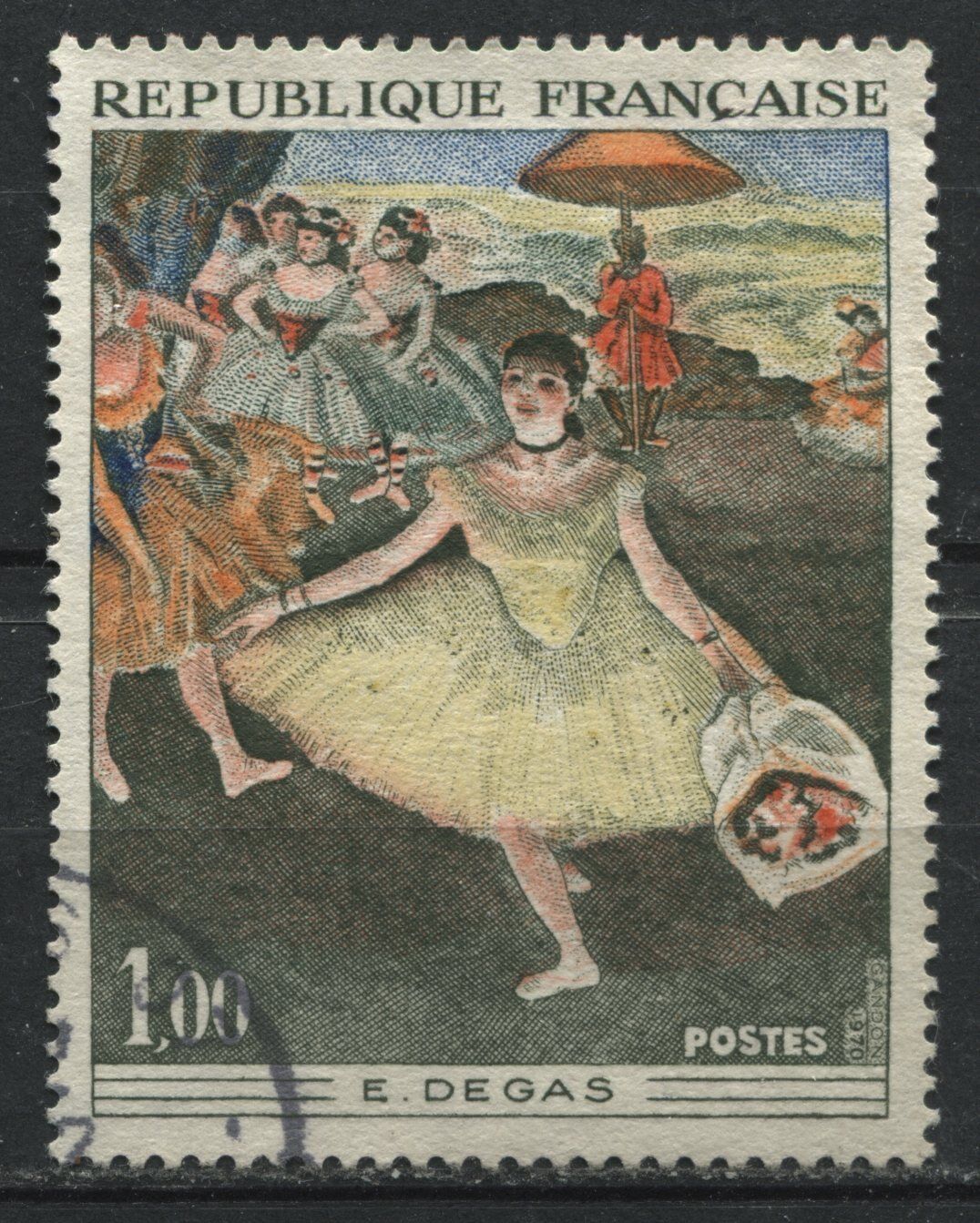 FRANCE TIMBRE OBL N1653 DANSEUSE AU BOUQUET SALUANT DE DEGAS 120960506825