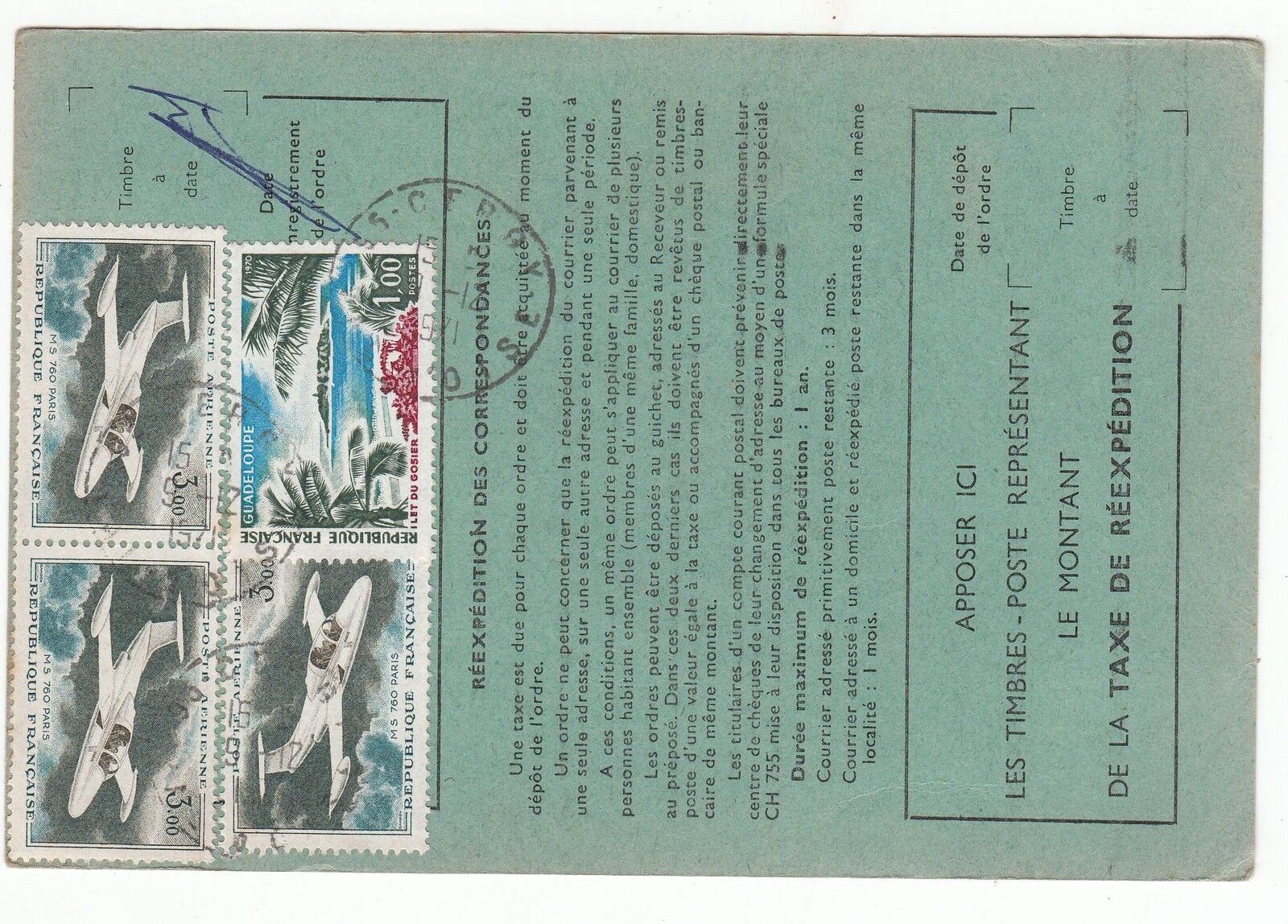 FRANCE TIMBRE ORDRE DE REEXPEDITION HAM CERGY POUR MENOUVILLE 1972 121901125835