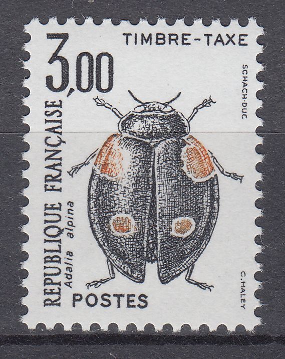 FRANCE TIMBRE TAXE NEUF N 111 INSECTE ADELIA ALPINA 401657388445