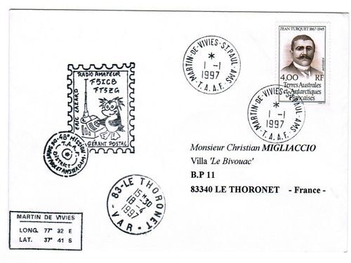 LETTRE TAFF MARTIN DE VIVIES ST PAUL A THORONET 1997 110618864595