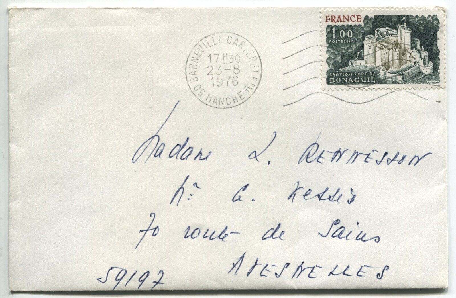 LETTRES BARNEVILLE POUR ARESNELLES 1976 CHATEAU DE BONAGUIL 110865976575