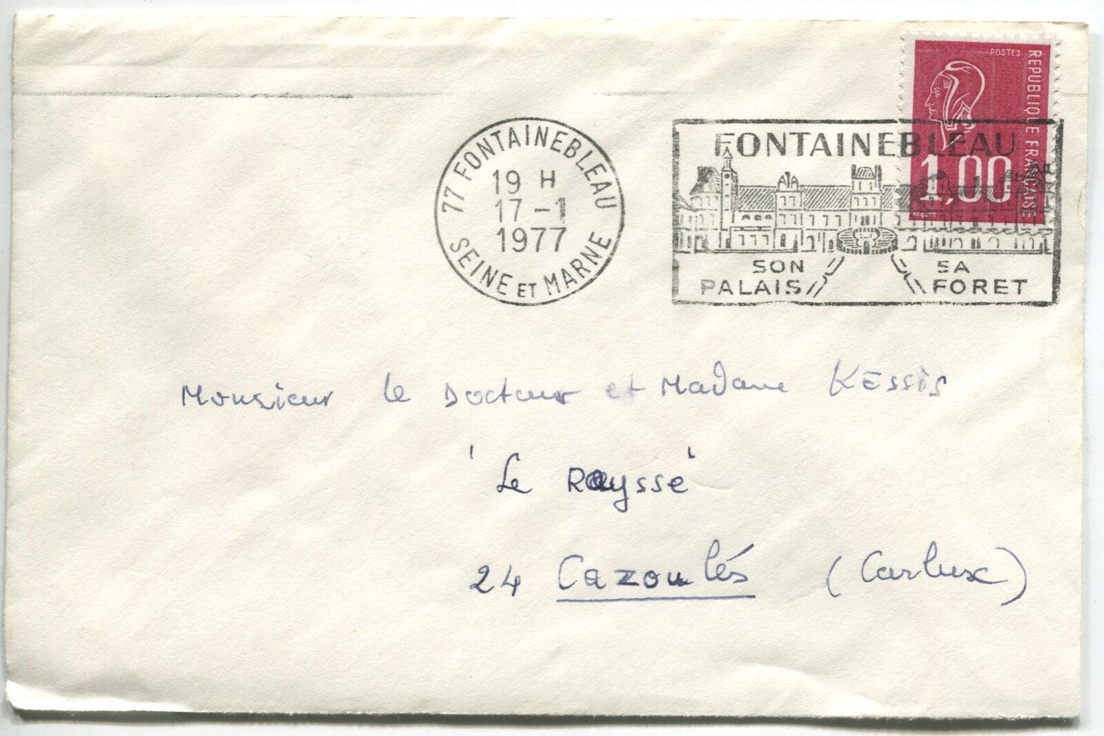 LETTRES FONTAINEBLEAU POUR CAZOULES 1977 FLAMME 110865976585