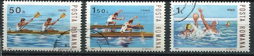 LOT DE 3 TIMBRES ROUMANIE THEMES SPORT D EAU 120658687395