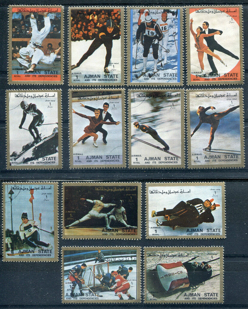 LOT SERIE TIMBRE THEME JO PATINAGE SKI JUDO ESCRIME A ETUDIER 120819115645