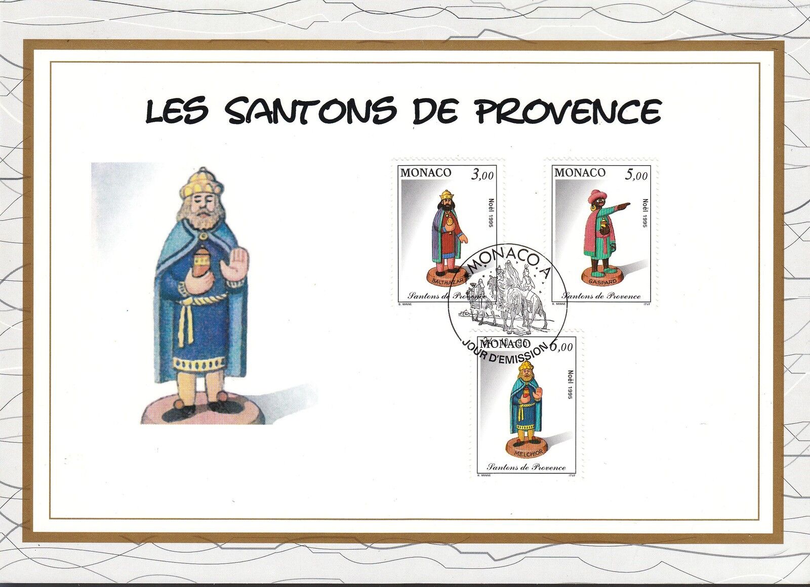 MONACO CEF PREMIER JOUR 1995 TIMBRE N 2011 2012 2013 SANTONS DE PROVENCE 400909671655